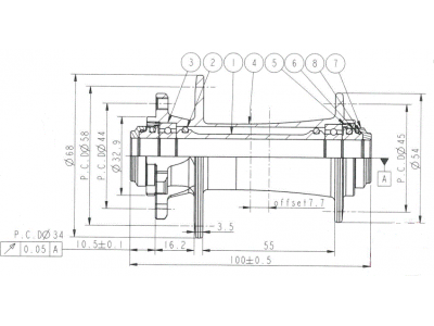 Novatec D791SB-15, predný náboj, 32 dier, 15x100, OEM