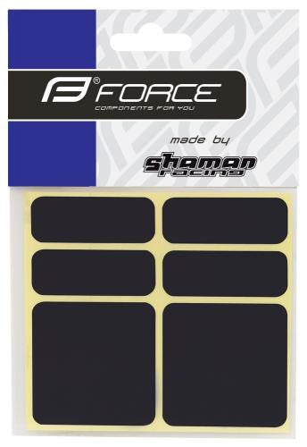 FORCE reflexné nálepky - sada čierne, 6 ks