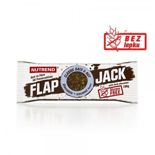 Tyčinka Nutrend FLAPJACK GLUTEN FREE čokolada+kokos