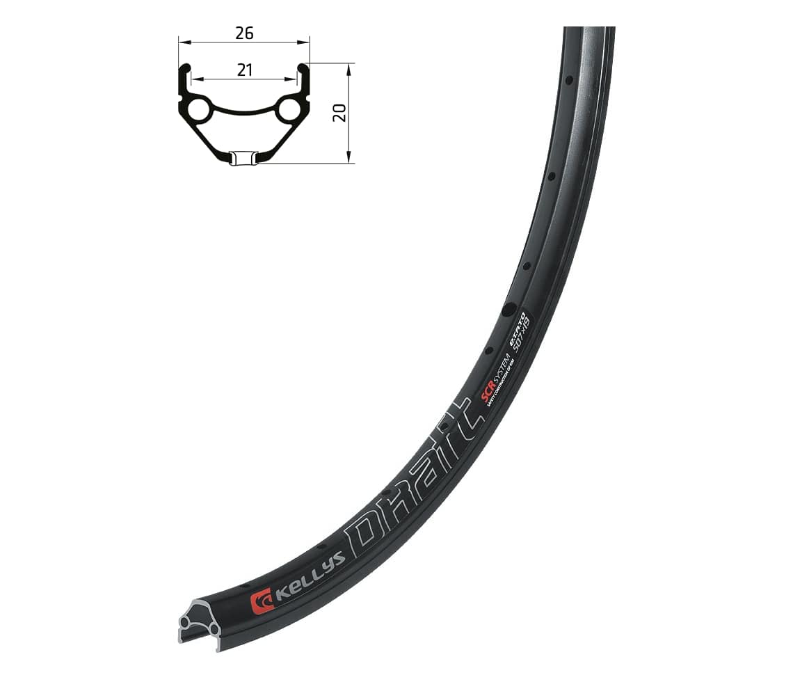 Ráfik KELLYS DRAFT DSC, 32H, AV, 24" black