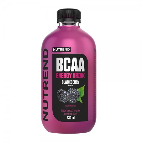 NUTREND BCAA ENERGY energetický nápoj, 330 ml, blackberry