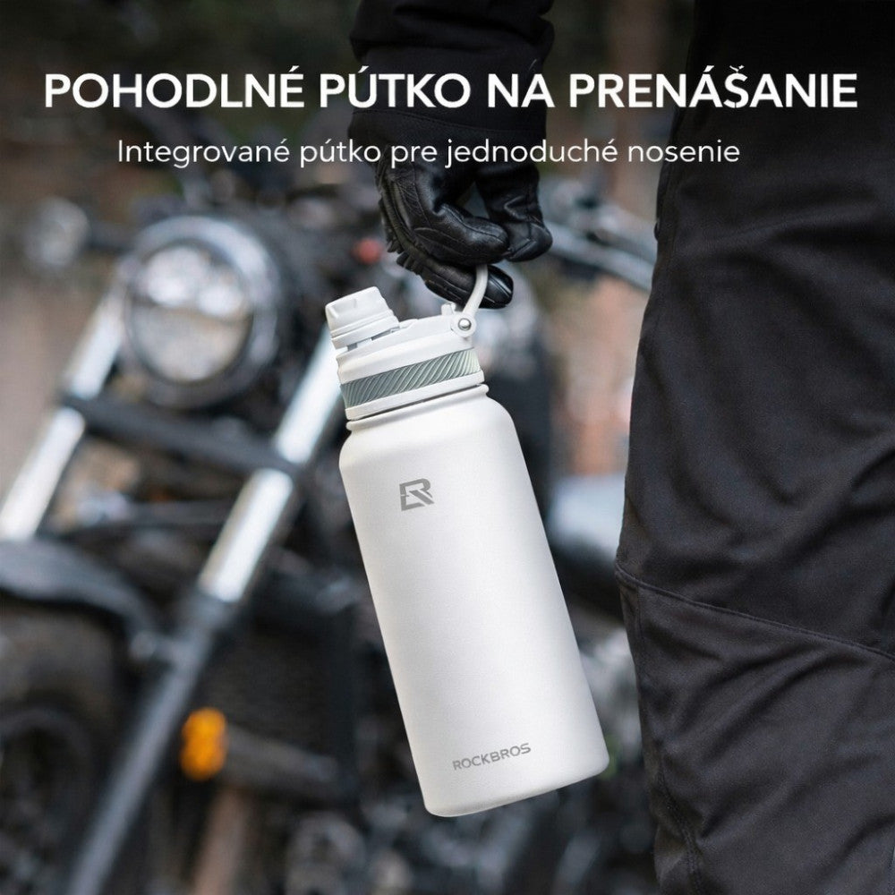 Rockbros fľaša termo nerezová, biela, 550 ml