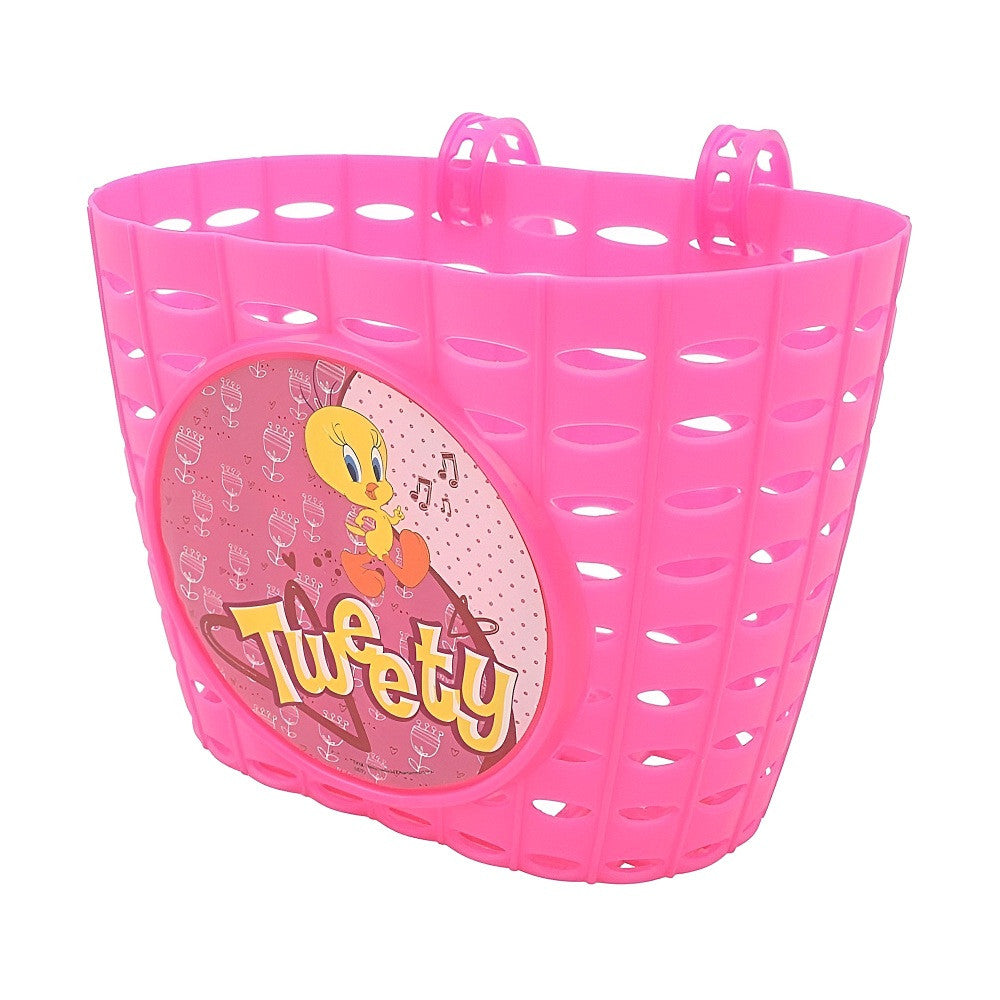 Košík predný plast, detský, motív Tweety,ružový