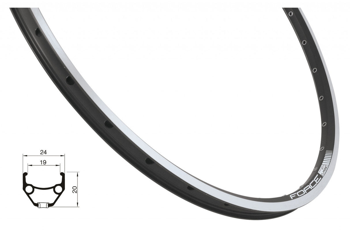 FORCE ráfik CLASSIC  26´´ 559x19 36 dier, čierny