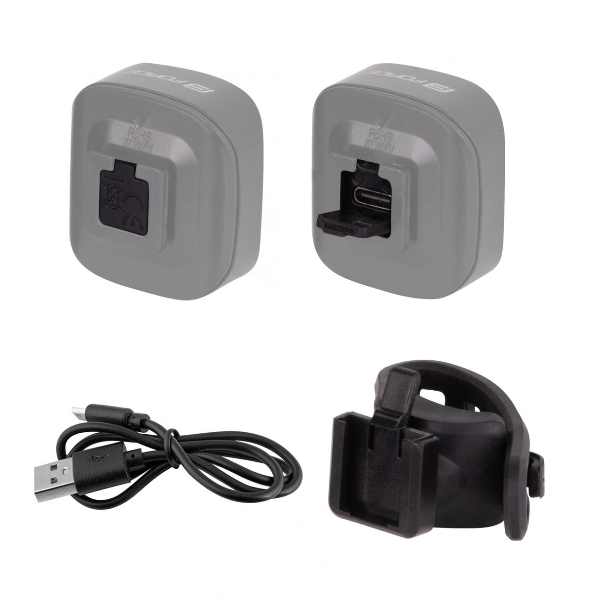 FORCE svetlo predné COB 2.0 75LM USB, čierne