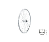 Zapletené koleso predné KLS DRAFT V-brake F, 26", silver