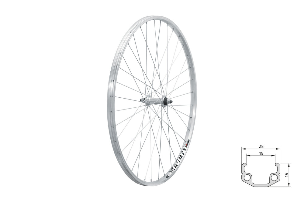 Zapletené koleso predné KLS EVENT V-brake F, 28", silver