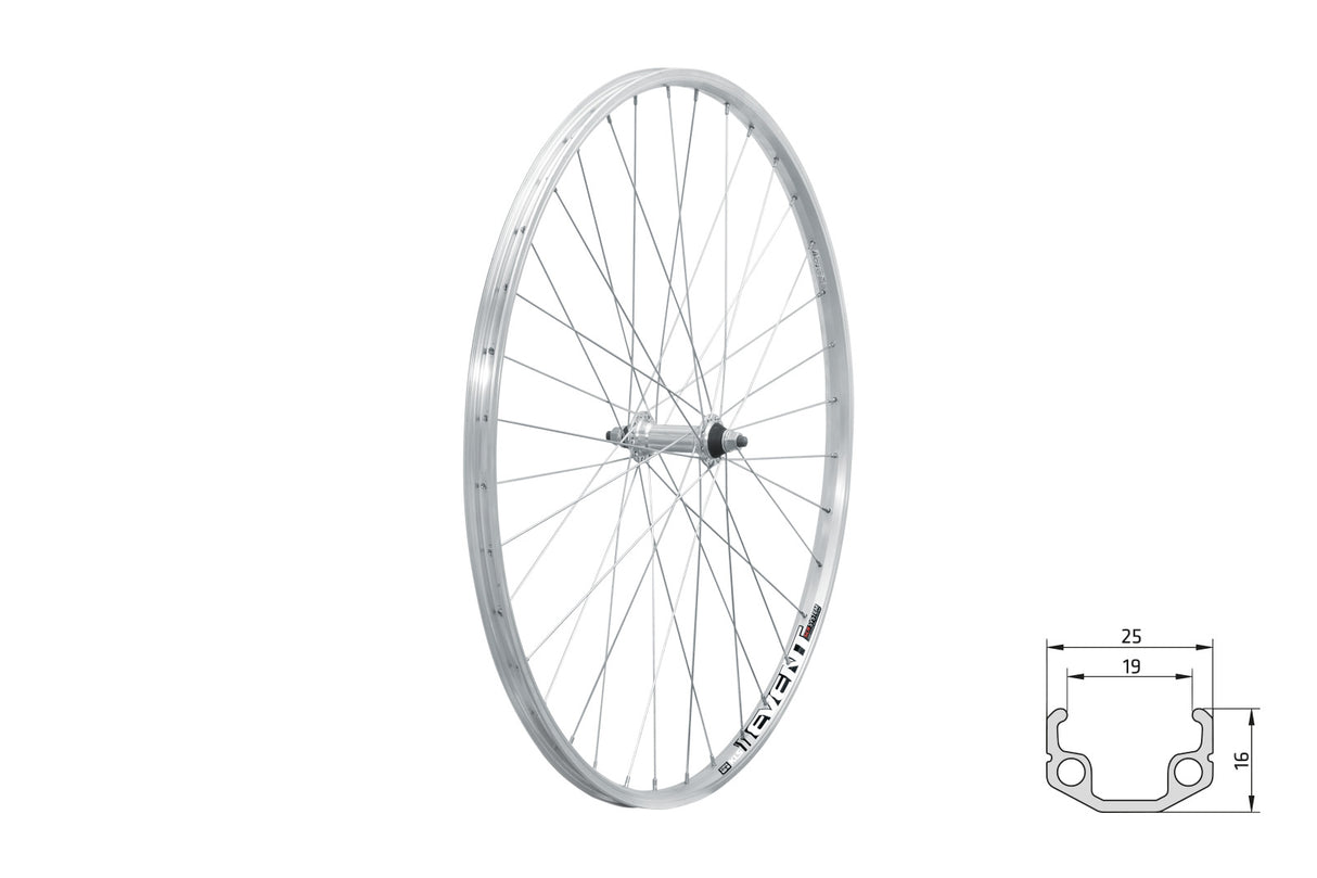 Zapletené koleso predné KLS EVENT V-brake F, 28", silver