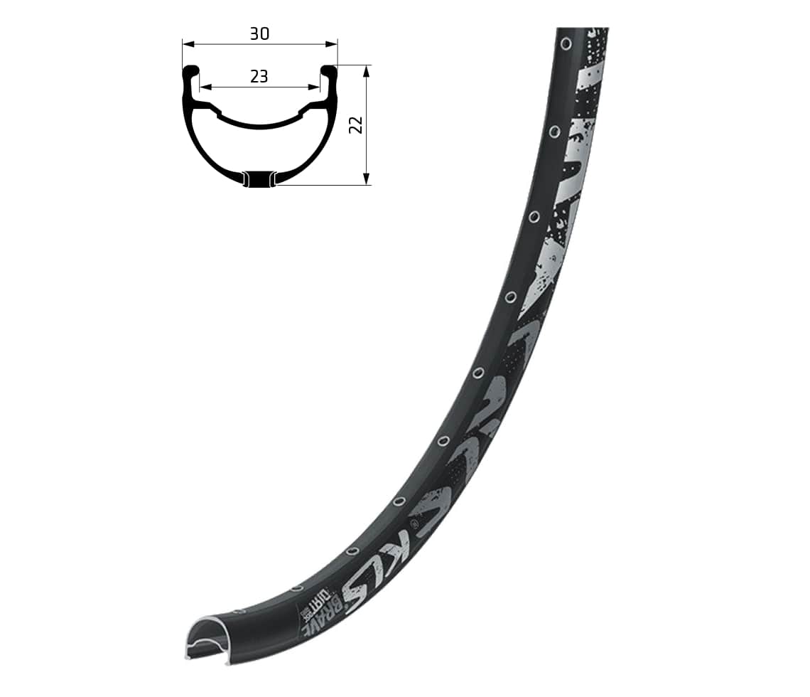 Ráfik KLS BRAVE DSC, 32H, 1 Nit, AV, 26" black