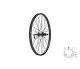 Zapletené koleso zadné KLS WASPER CASSETTE V-brake R, 24", black