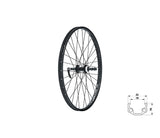 Zapletené koleso zadné KLS WASPER FREEWHEEL V-brakeR, 24", black