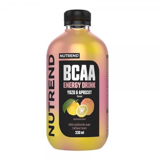 NUTREND BCAA ENERGY energetický nápoj, 330 ml, yuzu + marhuľa