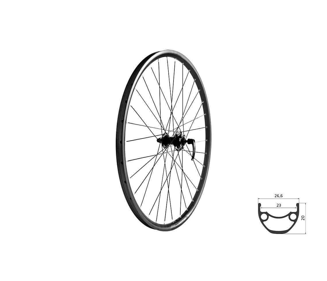 Zapletené koleso predné KLS DRAFT DSC 23 F, 26", black