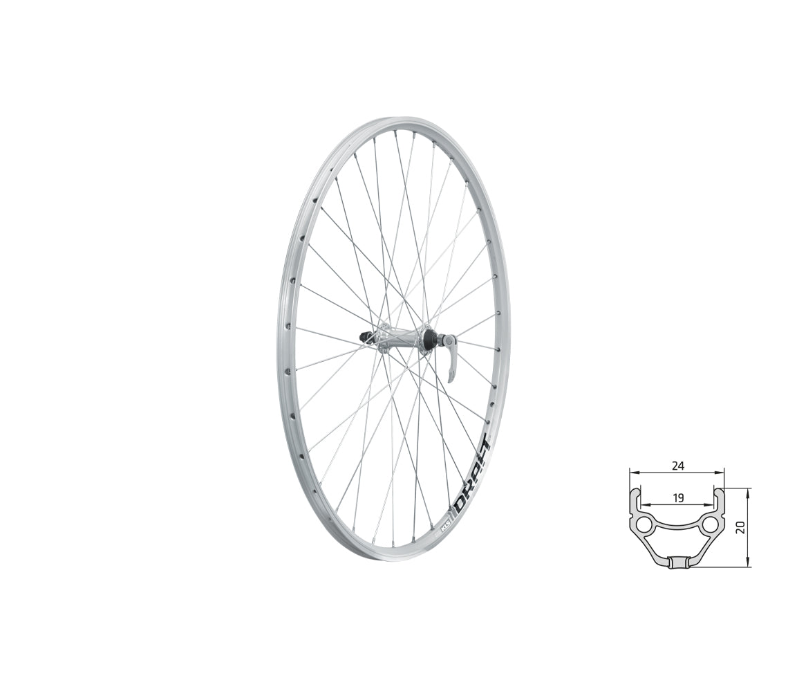 Zapletené koleso predné KLS DRAFT V-brake F, 28/29", silver 19mm