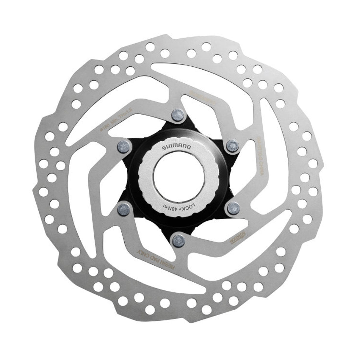 Shimano kotúč brzdový SM-RT10 160mm Center Lock (vnútor. uťahov.) len pre resin platničky