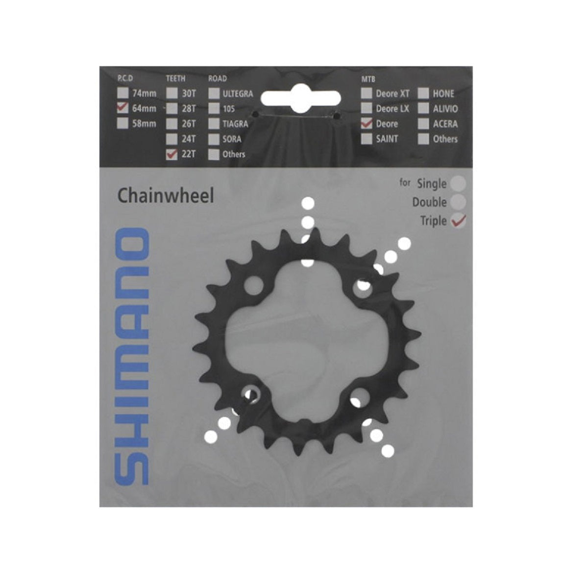 Shimano prevodník 22z. FC-M590 Deore čierny 104mm