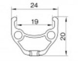 Ráfik REMERX TOP DISC 622 × 19, 32 otvorov, čierny, s nitmi.