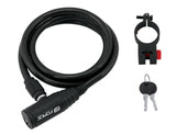 FORCE zámok ECO špirálový s držiakom, 120cm / 8mm, čierny