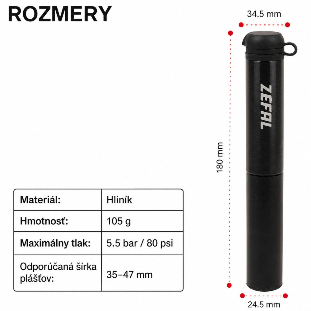Pumpa ZÉFAL, Gravel mini s flexibilnou hadičkou Z-Turn, dural